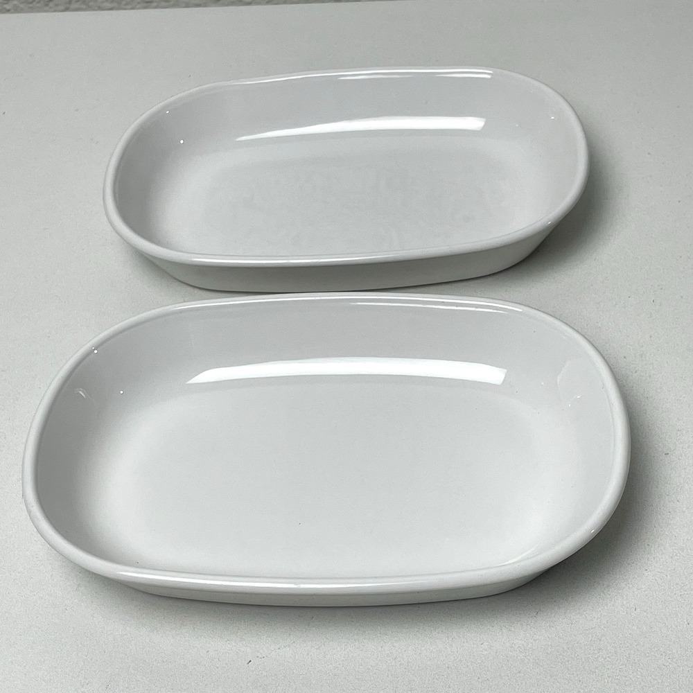 Vintage Corning Ware Sidekick P-140-B White Dishes 7 x 5 Lot of 2